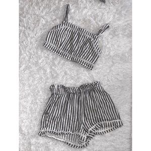 American Eagle Striped Cropped Set